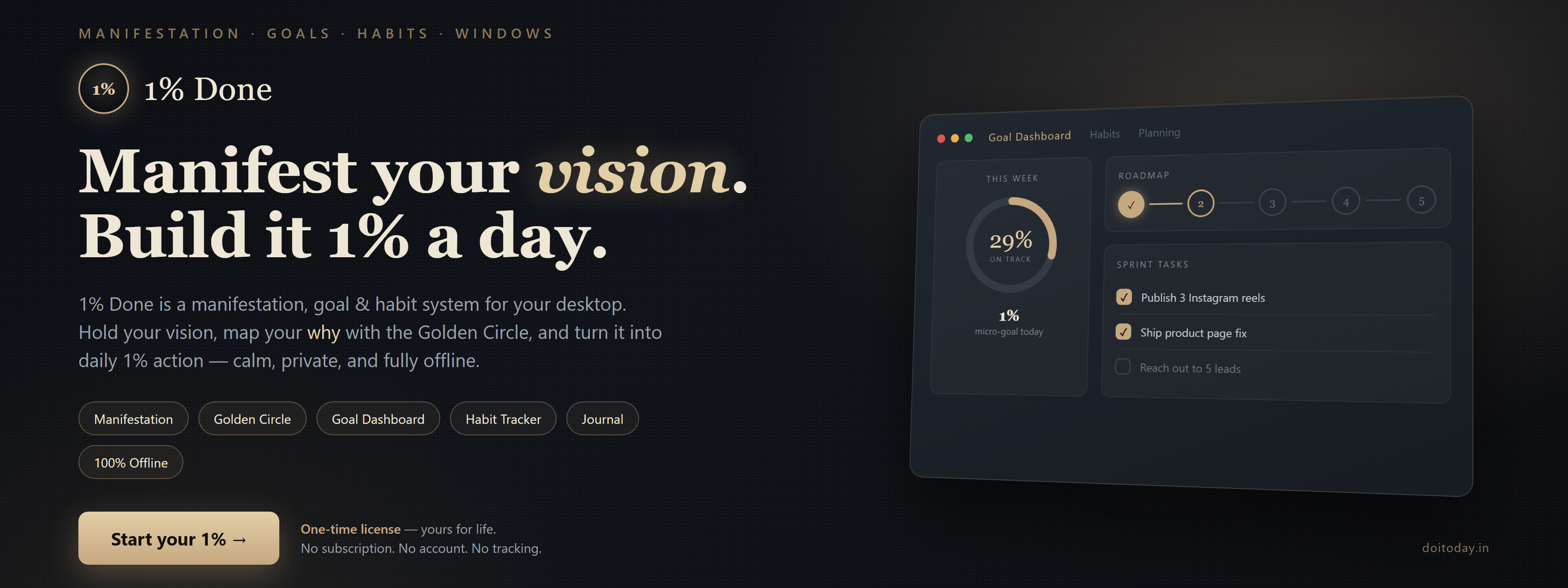 1% Done — turn 1% a day into your biggest goal