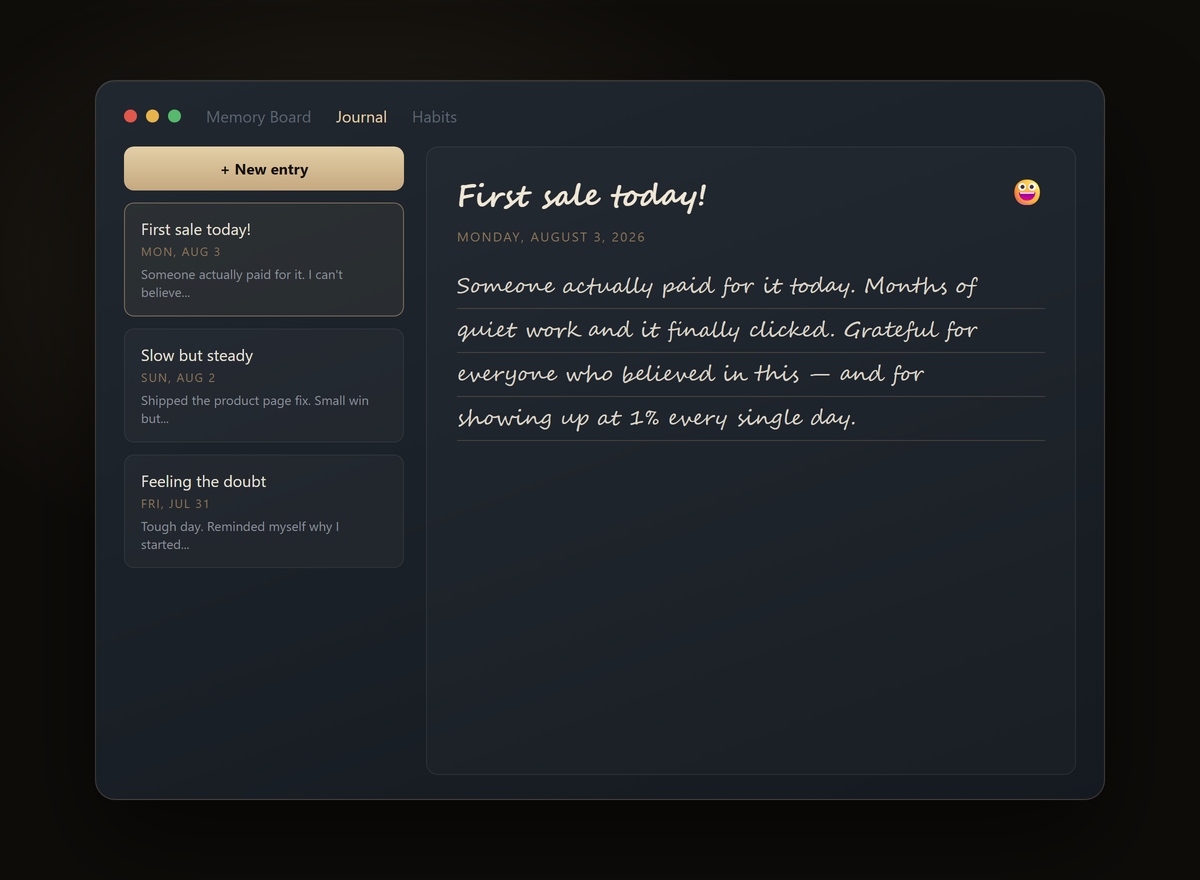 1% Done — Manifestation Board, Goal & Habit Tracker for Windows PC